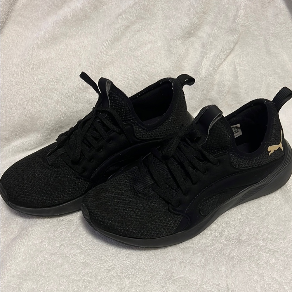 Puma Black Slip-On Knit Sneakers